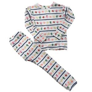 GAP Kids Striped Happy Fruits Print Pajama Set Sz 5